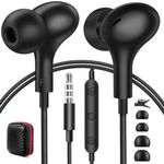 3.5mm Wired Earbuds Headphones for School Students with Microphone Noise Canceling Earphones in-Ear Headset for Tablets iPod iPad MP3 MP4 iPhone Samsung Computer Laptop Android Phone with 3.5 mm Jack