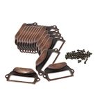 Saim Vintage Style Office Library File Drawer Tag Frame Label Holder Pull Handle Copper Tone 20pcs
