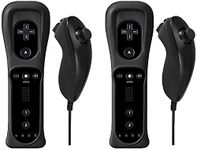 Burcica Remote and Nunchuck Controller for Wii Wii U (Black 2 Pack)