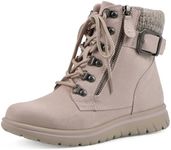 CLIFFS BY WHITE MOUNTAIN Women's Hearty Cushioned Lace-Up City Hiker Ankle Boot, Pale Pink/Fabric/Sweater, 8.5 Wide