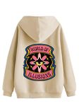 Veirdo® Cotton Polly Fleece Regular Fit Beige Graphic Print Hoodie for Men (VH0423BGPT09_XL)