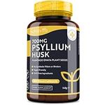 Psyllium Husks Fibre Supplement – 1400mg per Serving – Naturally High in Soluble Fibre – 180 Vegan Capsules – Supports Daily Rhythm – 100% Pure Plantago Ovata Plant Seeds – Made in The UK by Nutravita