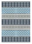 BalajeesUSA Recycled Outdoor Plastic Patio Rugs Clearance Waterproof RV Camper Rug Large Reversible mats 6'x9' (183 cm x 274 cm) Grey, SkyBlue 7018