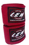 LEW Mexican Style Boxing Cotton/Spandex 180" with Elastic Hand & Wrist Support Hand Wraps (Multicolour, Maroon)