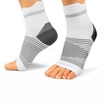 Ecosync Open Toe Bamboo Cotton Compression Socks | Women & Men | Nano Compression Socks for Neuropathy | White | Plantar Fasciitis Relief | Arch Support | Ankle & Foot Swelling | Heel Pain | Injury Recovery