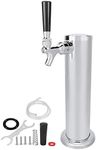 Single Faucet Draft Beer Tower Dispenser, Stainless Steel Beer Tower Faucet Dispenser Kegerator Tower Kit with Pre-Assembled Tubing and Self-Closing Faucet Shank for Home Brewing