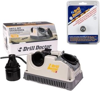 Drill Doctor Drill Bit Sharpener with Adjustable Angles for High Speed Steel Masonry Carbide Cobalt Tin Coated Bits Plus 180 Grit Diamond Wheel Bundle for Precision Sharpening – Shop Garage or Jobsite