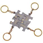 SIlver Valley Four Set Puzzle Keychain Customised Personolised Name Keyring Stylish Couple Gift for Girlfriend Boyfriend Available in Four Colors (Black)