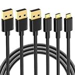 Micro USB Cable 10FT(3 Pack), USB A