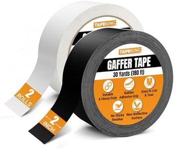 Tape King Gaffers Tape (2-Roll Pack) - 2” Wide x 30 Yards Per Roll - Black & White Combo Pack - Rubber Adhesive Leaves No Residue Behind - Secure Cords to Stages - Great for Concerts, Weddings or More
