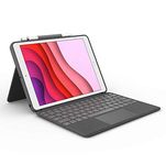 Logitech Combo Touch trackpad case for iPad (7th, 8th, & 9th gen) with precision trackpad, laptop-like English keyboard, and Smart Connector technology - Graphite