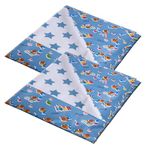 Kuber Industries Baby Sheet | Reversible Baby Plastic Sheet | Crib Sheet for Baby | Bed Wetting Protector Sheet | Baby Mattress Sheet for Baby | Toddler Bed Sheet | 100x100 CM | Pack of 2 | Blue