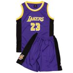 FUTERLY Basketball Kit Kids Boys - 2-Piece Sleeveless Basketball Shirt Top and Kids Shorts - Basketball Jersey Kit Gifts for 4 5 6 7 8-14 Year Old Child Kids,Purple(XL,160)