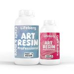 Lifeberg Epoxy Resin 2 : 1 - Ratio Resin and Hardener UV-Resistant Art Materials Long-Lasting Crystal Clear | Suitable for Beginners DIY Activities with High Gloss,Jewellery (300 GM)