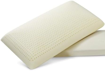 100% Natural Talalay Latex Pillow with Removable Cotton Cover, Medium Soft Standard Size Bed Pillows Provide Head Support, Helps Relieve Pressure, for Side Back Stomach Sleeper (Medium, Standard)