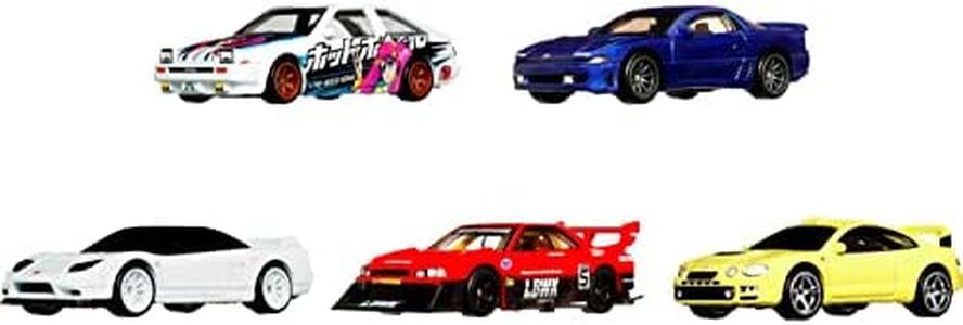 Hot Wheels Premium Car Culture Mountain Drifters Design Container Set, 5 1:64 Scale Toy Drift Vehicles, Premium Execution, Toy for Collectors