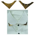 Ani Accessories Collar Tips and Lapel Pin Set: Elevate Your Style with Elegant Collar Clips and Brooches for Men and Women (Pack of 4) (Punch Rhino Gold)