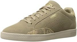 PUMA Women's Match LO S Snake WN's Tennis Shoe, Chinchilla/Gold, 7.5 M US