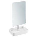 Interdesign Gia Free Standing Vanity Makeup Mirror for Bathroom Countertops - White/Chrome