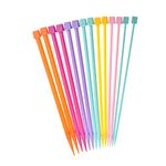 14 PCS Knitting Needles Plastic Straight Single Pointed Knitting Needles 4.0mm to 10mm Short Knitting Needles Set 25cm/9.8in Crochet Hooks Set