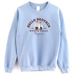 Hello Brother Mystic Falls Virginia Sweatshirt - Salva.tore Vampire Dia.ries Sweatshirt, Light Blue, Medium