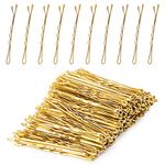 Laicky Bobby Pins, 200Count Blonde Hair Pins Hairpins with Box for Women Lady Girls Kids Hair Pin Invisible Wave Hairgrip Barrette Hairclip Bulk Hair Accessories (Blonde,2.2 Inch)