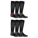 Fruit of the Loom boys 6 Pack Sport Crew Athletic Socks, Black, Shoe Size 3 to 9 US