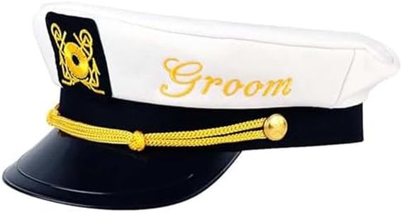 Bachelor Party Captain's Hat - Groom to Be Nautical Bachelor Hat | Funny Accessory Boats n' Hoes Bridal Shower Accessories Men Gifts Decorations Decor Wedding Ideas Boating Hats White Boat Cap Favors