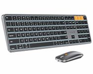 ProtoArc Backlit Bluetooth Keyboard and Mouse for Mac, KM100-A Full Size Wireless Keyboard Mouse for Mac, Multi-Device Rechargeable for MacBook Pro/Air, iPhone, iPad, Space Gray