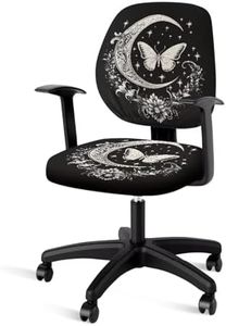 Oamsistay Gothic Moon Butterfly Office Chair Covers Stretchable Computer Chair Protector Armrest Chair Slipcover Durable Computer Chair Seat Cushion Cover Chair Protector