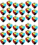 36 Autism Aspergers Awareness Puzzle Piece Heart Jewelry Charms Package of 36