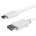 StarTech.com 3ft/1m USB C to DisplayPort 1.2 Cable 4K 60Hz - USB-C to DisplayPort Adapter Cable HBR2 - USB Type-C DP Alt Mode to DP Monitor Video Cable - Works w/ Thunderbolt 3 - White (CDP2DPMM1MW)