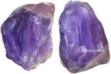 2 Pieces Amethyst Raw Crystals and Healing Stones, Natural Rocks for Tumbling and DIY Raw Stones and Crystals