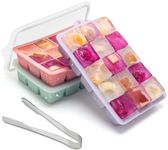 2024 Newest Ice Cube Tray with Lid, 3 Packs Big 45 Cubes, Large Silicone Ice Cube Molds BPA Free Freezer Trays Flexible Stackable&Easy-Release for Baby Food, Drinks,Souper,Whiskey