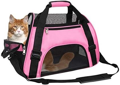 TIYOLAT Pet Carrier Bag, Airline Approved Duffle Bags, Pet Travel Portable Bag Home for Little Dogs, Cats and Puppies, Small Animals 40 x 20x 30cm (Pink)