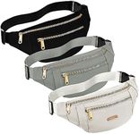 3 Pieces Fanny Pack Waist Pack for Women, Waterproof Waist Bag with Adjustable Strap for Travel Sports Running