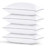 GOHOME Queen Size Bed Pillows for Sleeping – Set of 4, Cooling Supportive Hotel Pillows with Premium Soft Down Alternative Fill for Side, Stomach, and Back Sleepers