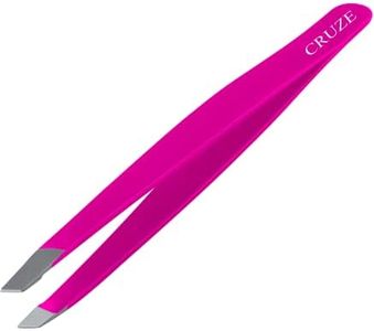 CRUZE Tweezers for Precise Hair Removal - Stainless Steel Straight Tip Tweezers for Eyebrows, Ingrown Hairs, Splinters, Facial Hair - Cruelty Free