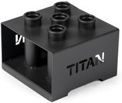 Titan Fitness 5 Barbell Holder, Vertical Olympic Sized Bar Rack, 12" x 12" Compact Floor Unit, Nylon Inserts Protect Sleeves, Organize and Save Space in Home Garage Gym