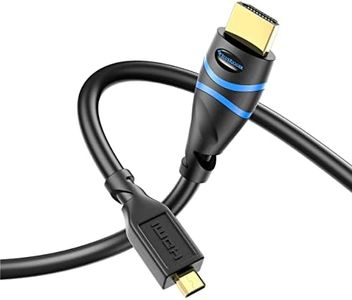 BlueRigger Micro HDMI to HDMI Cable - 2M (4K 60Hz, HDR, High Speed, Ethernet) - Compatible with GoPro Hero 7/6/5/4, Raspberry Pi 4, Sony A6000/A6300 Camera, Nikon B500, Lenovo Yoga 3 Pro, Yoga 710