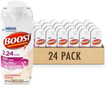 BOOST 2.24 Cal/mL, Complete Nutrition Drink For Adults, Strawberry, 530 Calories/Serving, 22g Protein, Ready-to-Drink, Vitamins, Minerals, 24 TetraPaks