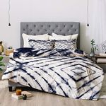 Deny Designs Little Arrow Design Co. Shibori Tie Dye Comforter Set with Pillow Shams, Full/Queen, Blue