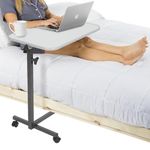 Vive Overbed Table with Wheels - Height Adjustable, Tilt Feature, Portable - Over Hospital Bed Tray - Lightweight Chair/Bed Table for Elderly, Use for Meals - for Home Use or Medical