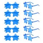 Widisun 10 Pcs Vintage Star Shaped Sunglasses Blue Funky Star Shaped Party Glasses Star Sunglasses Adult Star Shaped Glasses for Girls Shopping Outdoor Travelling Party