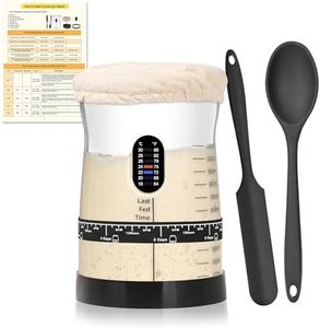 Coco Bird Pro Sourdough Starter Kit- 50oz Large Capacity Sourdough Starter Jar, 17 Flavorful Fermentation Recipes, Sourdough Bread Baking Supplies for Making Delicious Sourdough Breads(2PCS)