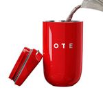 OTE Coffee Travel Mug, Double Walled Coffee Cup 350ml Vacuum Insulated Stainless Steel with Leakproof Lid, Reusable Coffee Cups, BPA-Free, Thermal Mug/to Go Cups for Hot Cold Drinks, Red