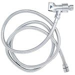 Womanizer Wave 2in1 Dual Showerhead Connector Accessory Kit - Hand-held Shower Head Adapter & 78 Inch Stainless Steel Hose - Water-Powered Adjustable Shower Arm Mount Set - Chrome