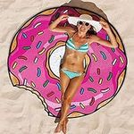 OutyFun Thick Beach Towel Blanket, Giant Donut Ultra-Soft Microfiber Large Round Towel Soft Sand Free Carpet Yoga Mat for Women & Girl use for Bath, Pool, Beach, Picnic