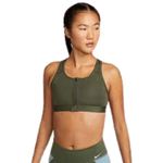 Nike Women's Polyester Wire Free Sports Bra (DD1206-325_Cargo Khaki/White_L)