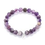 Philip Jones Amethyst Gemstone Charm Stretch Bracelet